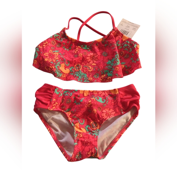 Kanu Surf Girls' Karlie Flounce Bikini Beach Sport 2 Piece Swimsuit Size 7 New. - Picture 3 of 8